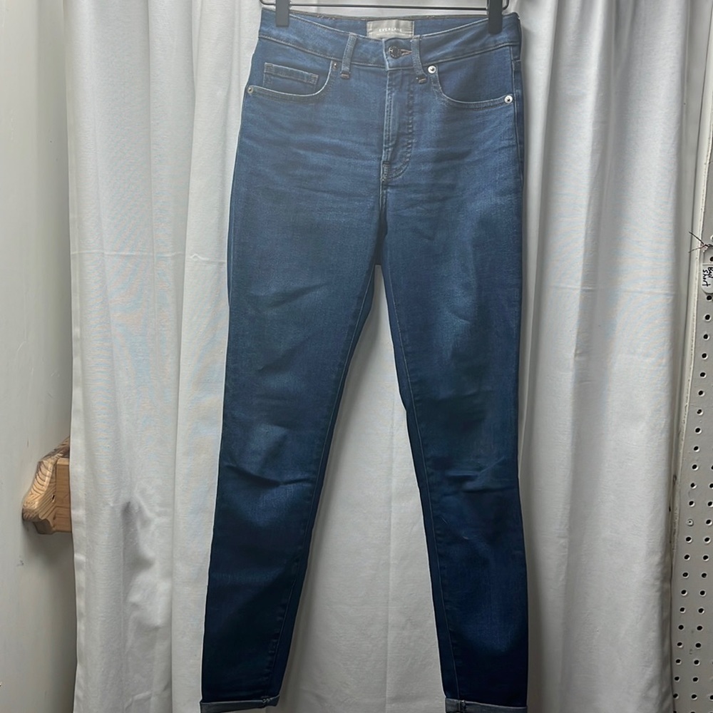 Everlane Curvy High Rise a skinny Jean Mid Wash-‎ 24